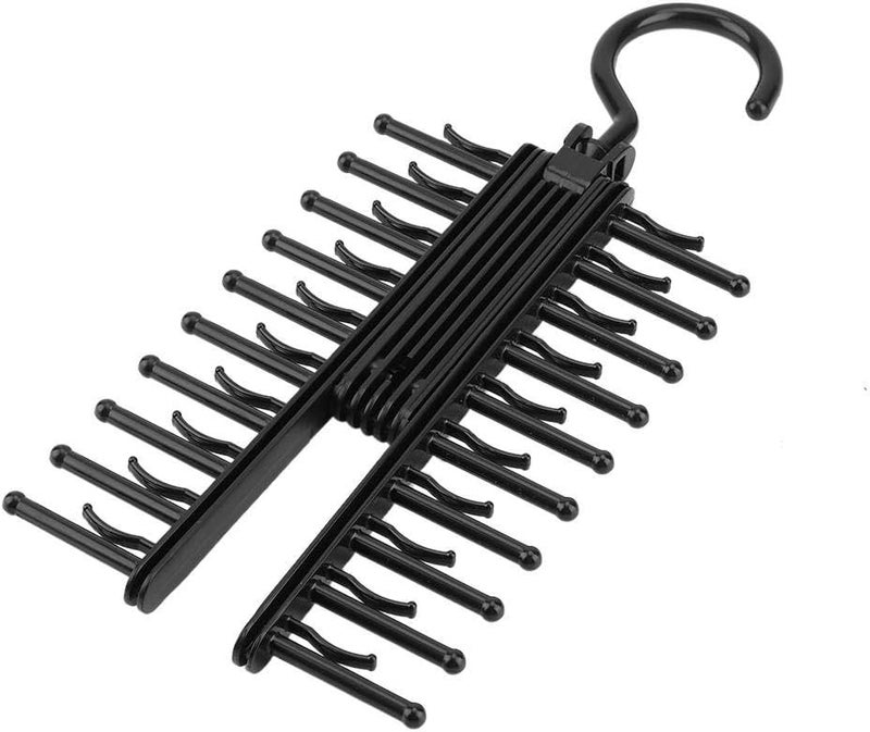 woobles Adjustable Tie Belt Rack Organizer Hanger 360° Rotating Cross X Tie Rack Belt Scarves Hook Hanger Holder Organizer Hold up to 20 Pcs Ties or Belts - Image 4